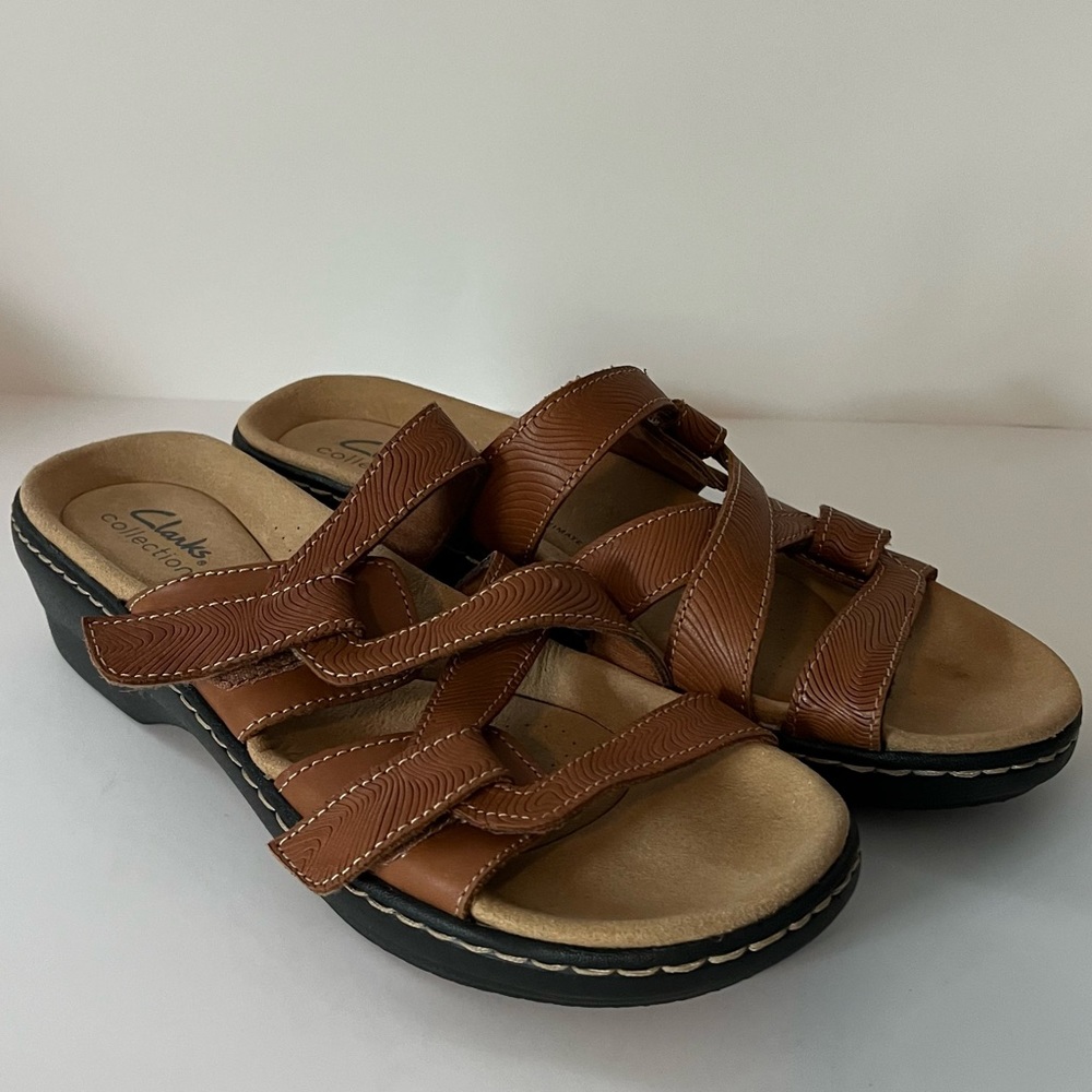 Clarks Tan Leather Sandals